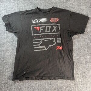 Fox Racing Shirt Mens XL Black MX74 Fox Head Graphic Tee Motocross MX Racing